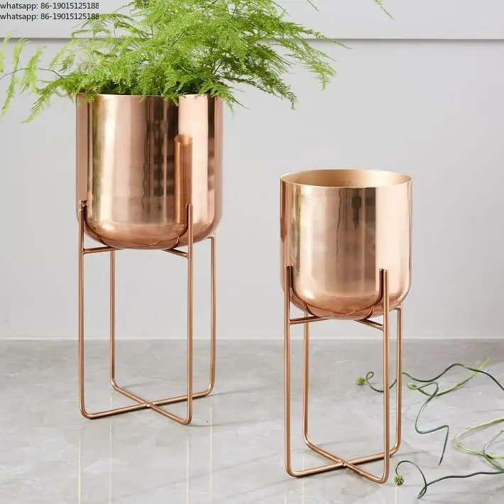 Nordic Home Succulent Pothos Cactus Flower Shelf Electroplating Gold Flower Pot Stand Flower Stand High Quality