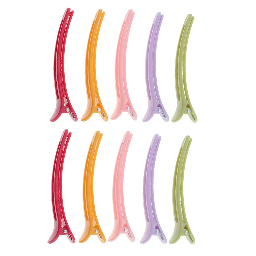 10Pcs/Lot Colorful Plastic Salon Hair Clips Hairdressing Sectioning Clamps Hairpins Styling Accessories Section Grips