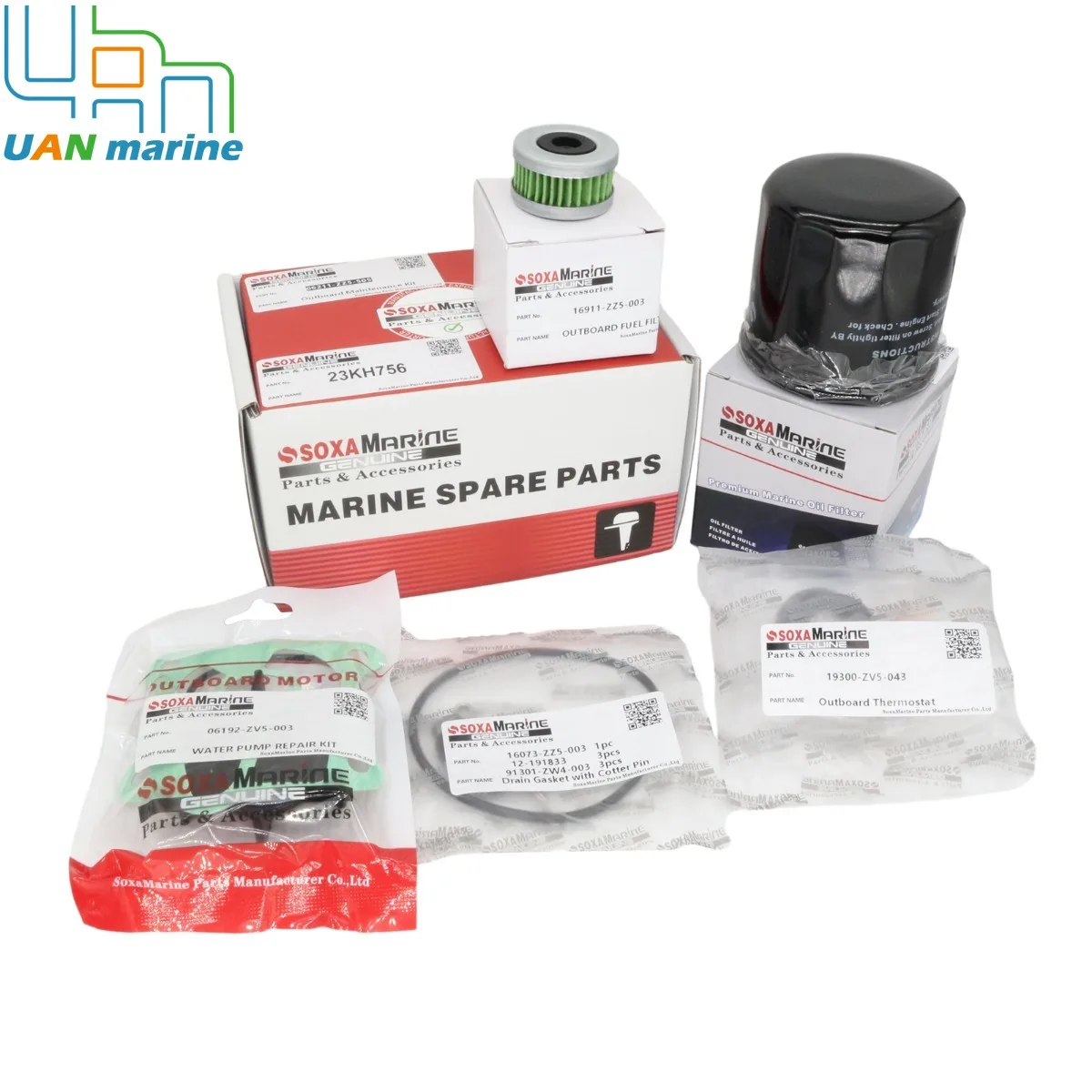 Maintenance Kit For Honda 40HP 50HP BF40D BF50D Marine Outboard Water Pump Repair with Thermostat Oil Filter Fuel Filter Gasket