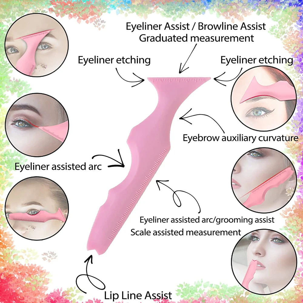 Eyeliner Schablonen wieder verwendbare Silikon Flügels pitzen Augenbrauen Lippenstift geflügelte Spitze Eyeliner Hilfe Augenbrauen Bleistift Schablone 5 in1 Make-up-Tool