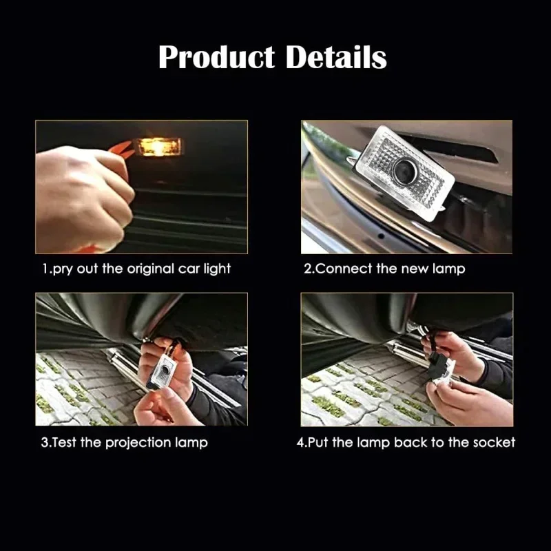 2 قطعة HD LED باب السيارة شارة كشاف ضوئي مجاملة شعار مصابيح ل تسلا نموذج 3 S X Y اكسسوارات السيارات السلع شبح الظل مصابيح