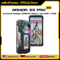 【Ships from US】Ulefone Armor 33 Pro 5G Rugged Phone 25500 mAh 512GB ROM 120Hz Dual Screen NFC Android Smartphone MTK