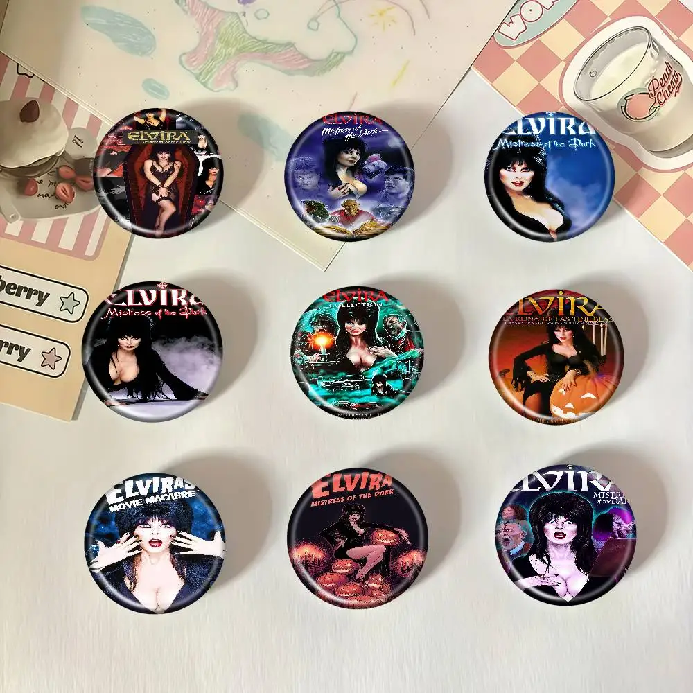 E-Эльвира, Хозяйка Темного фильма, креативная жесть, мягкие пуговицы, булавки с изображением животного, брошь с лацканами, значок на рюкзак, аксессуары, булавка