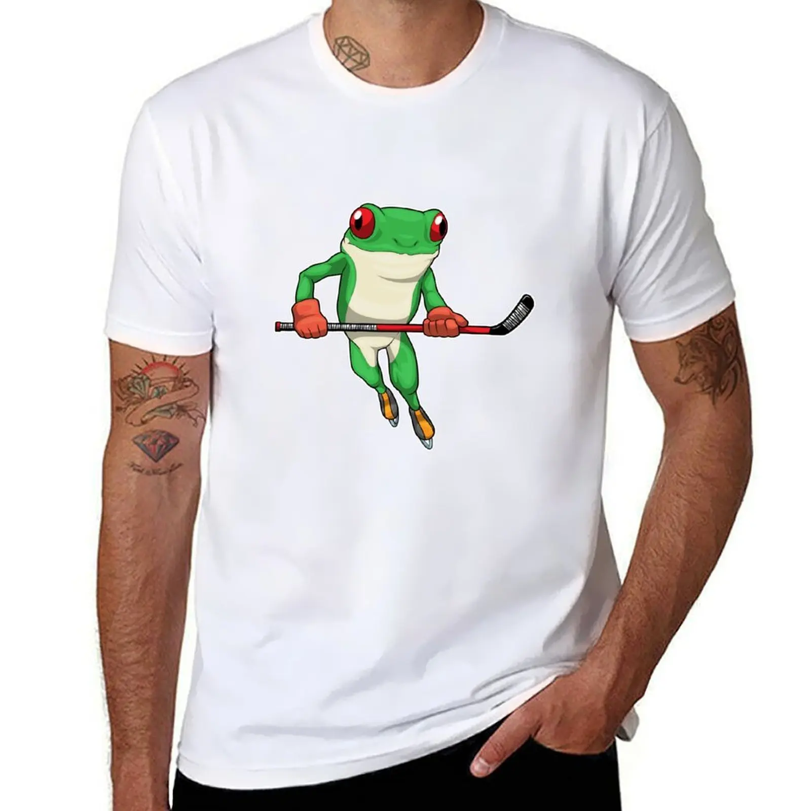 

Frog Ice hockey Ice hockey stick T-Shirt g man t shirts for men cotton t shirt pack T-Shirt