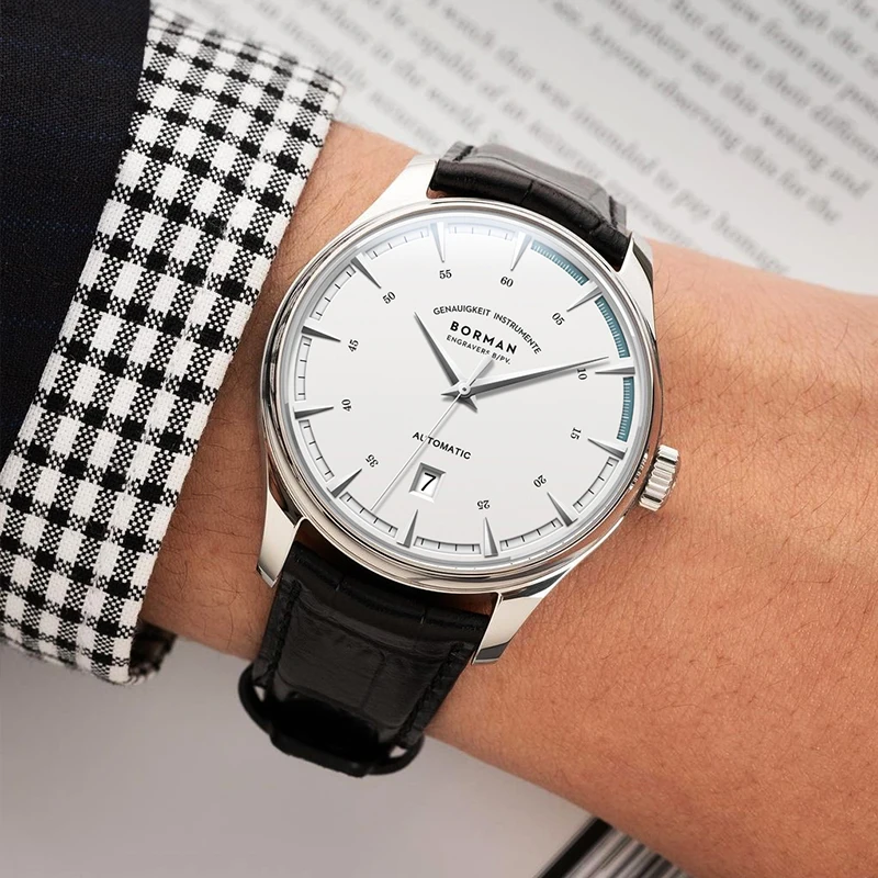 BORMAN Simple Classic 40mm Ultra-Thin Mechanical Wrist Men Watch Self-winding Date 50m Waterproof Automatic Watches 2025