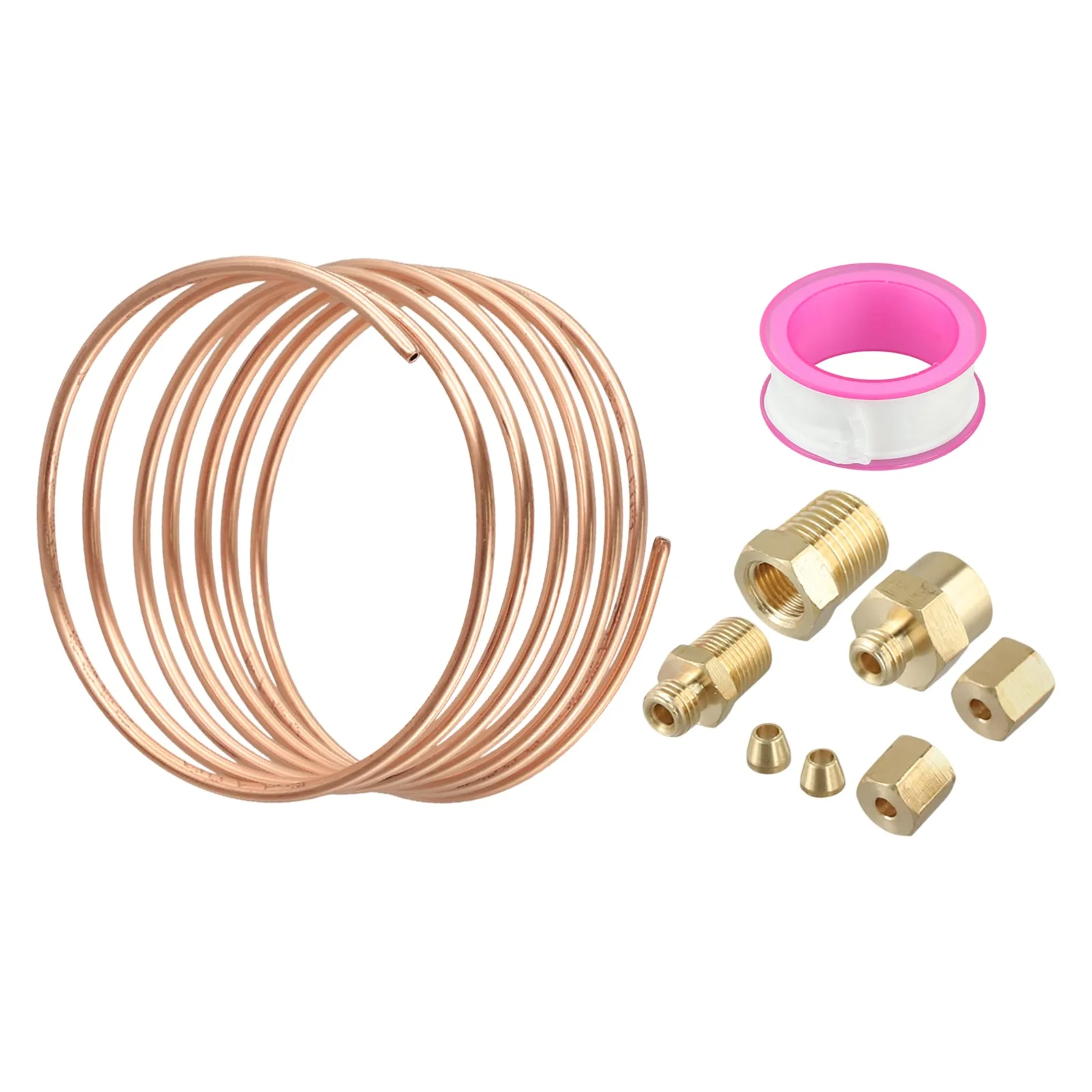 

1set Oil Pressure Gauge Tubing Kit 72'' Oil Pressure Gauge Tube Parts Copper Tube And Threaded Parts Kit 1/4x1/8NPT Tools