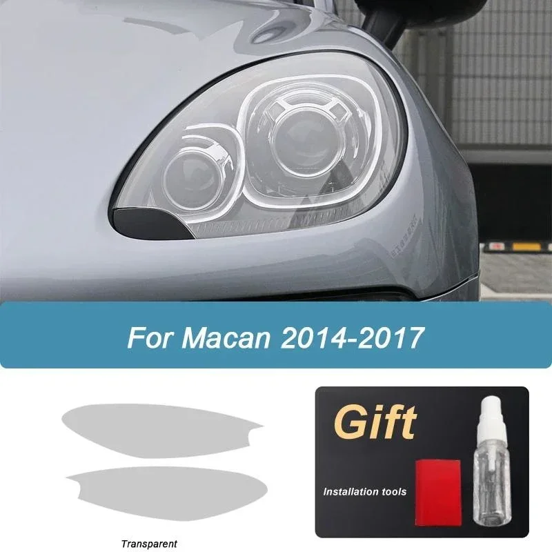 Car Headlights Taillights Protective Film For Macan 2014-2021 Front Anti Scratch Black Transparent TPU Sticker PPF