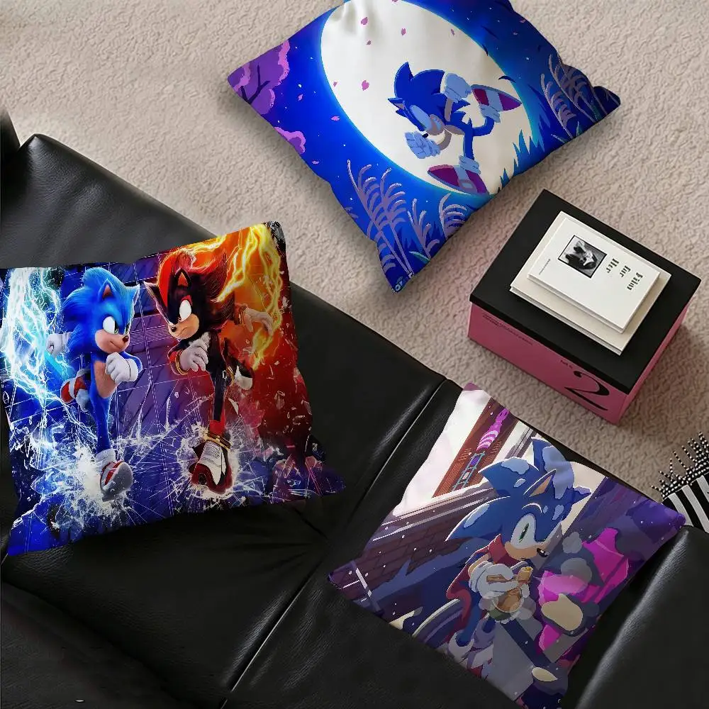 Cartoon S-Sonics Pillow Anime Pillow Sofa Bed Head Pillow Cover Cushion Cover 45x45 cm Fashion
