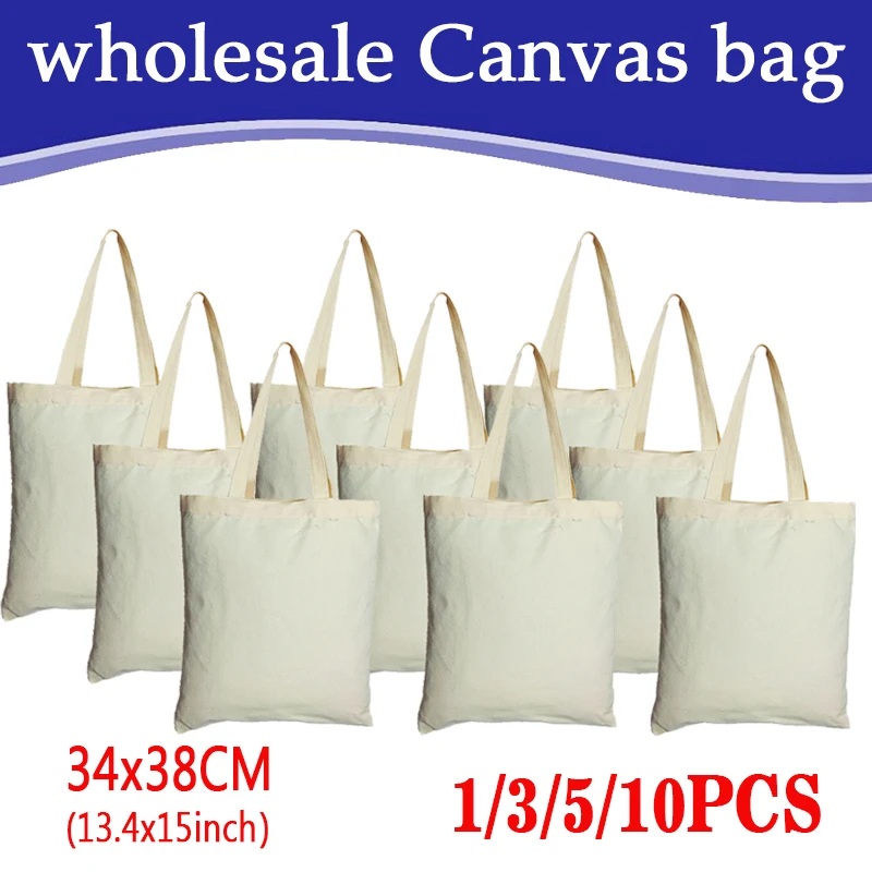 1/3/5/10pcs Canvas Bag High-capacity Modern Stylish The Single Shoulder Bag Reusable and Environmentally Friendly Shopping Bags