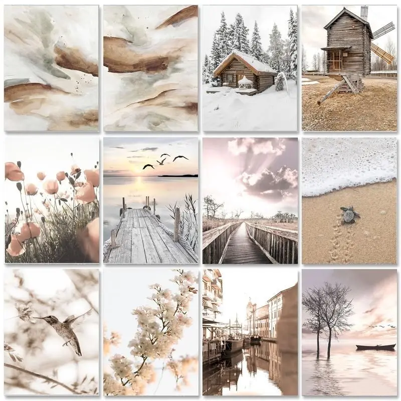 

GATYZTORY Pictures By Numbers With Frame Handiwork Landscape Wall Art Paint Kit Painting With Numbers For Adults On Canvas