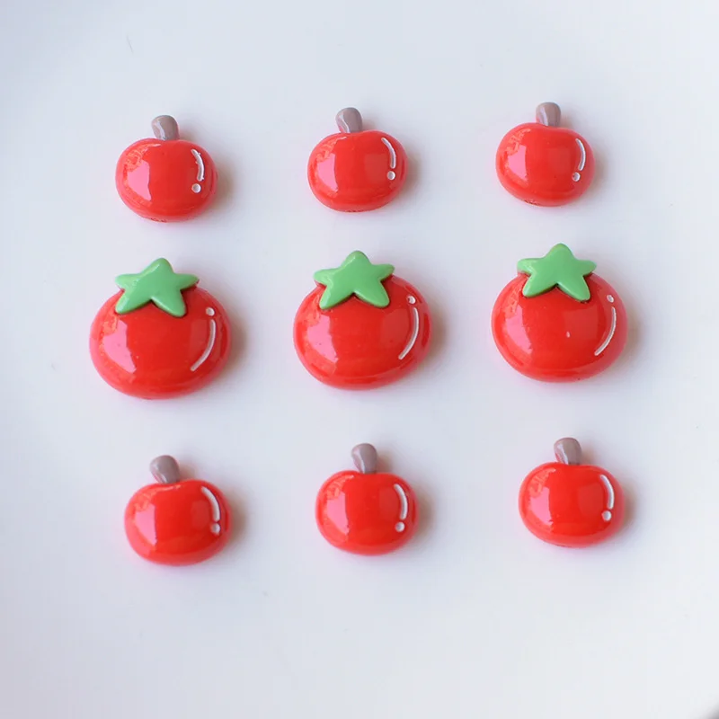 WFFNNKC 20-30Pcs Red Apple Tomato Planar Resin Applique Girl Hairpin Bracelet Jewelry Accessories Patch Decor Crafts Supplies