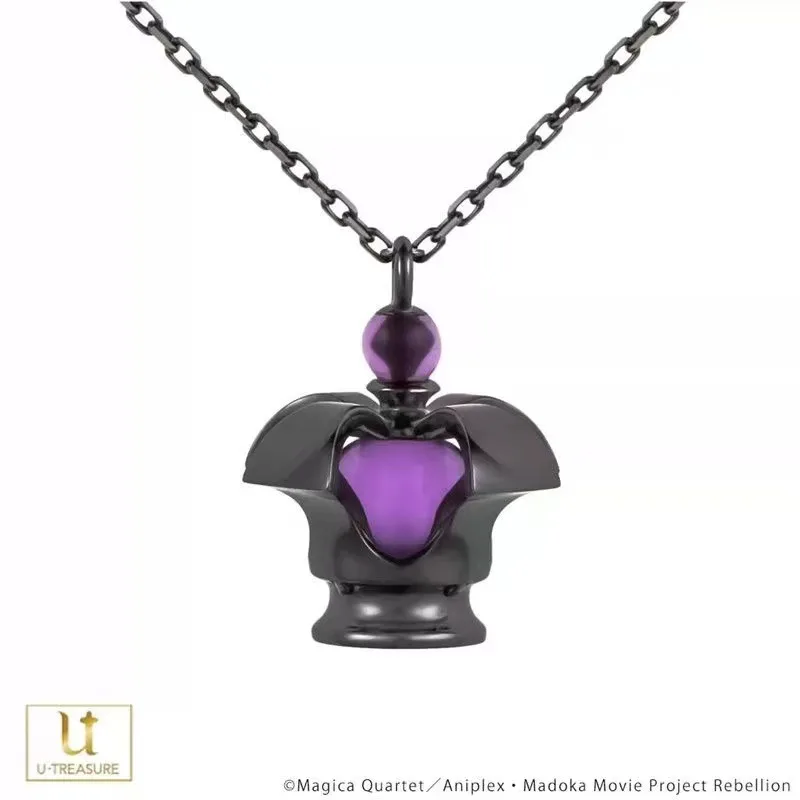 ماجيك فتاة صغيرة مستديرة لهب ماجيك الروح جوهرة البيض الملتوي قلادة قلادة الكرتون قلادة حديدية اكسسوارات هدية #3