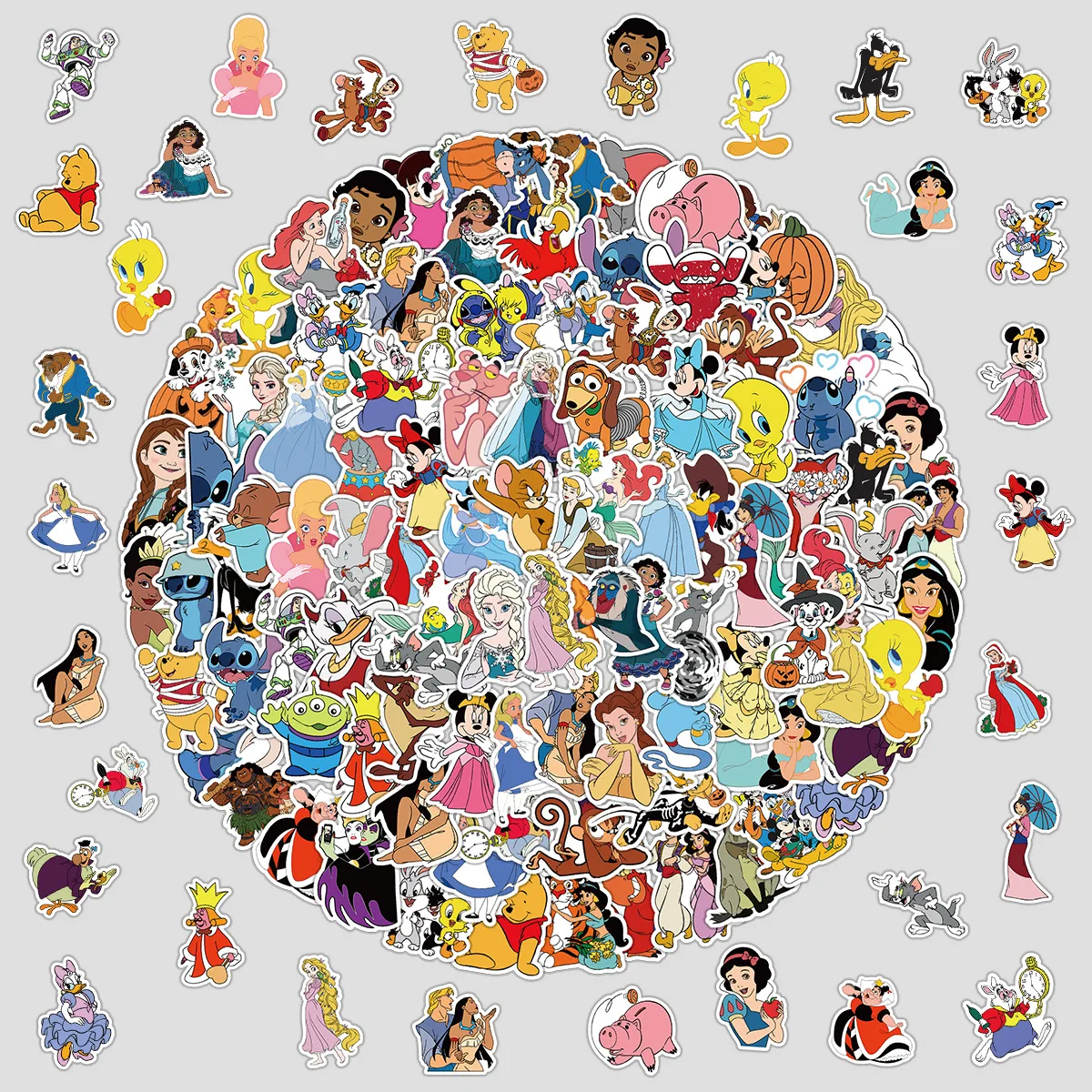 100 قطعة من ملصقات شخصيات ديزني الكرتونية لتزيين الهاتف المحمول وحقيبة الكمبيوتر المحمول والثلاجة والكتابة على الجدران الكرتونية #1