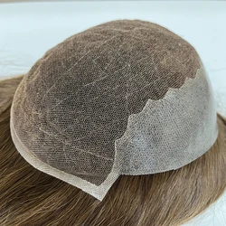 Bleached Knots Q6 Toupee Hd Lace Front Human Hair Topper With Pu Base Invisible European Hair Topper for Women 7x9inch