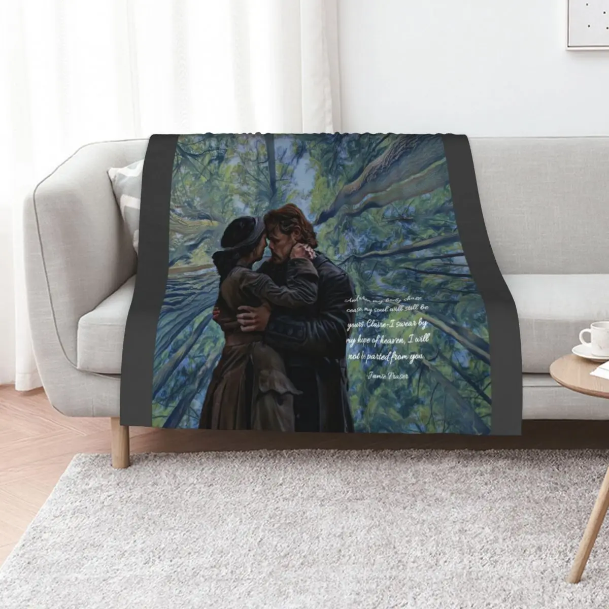 

Jamie and Claire Fraser/Outlander quote Throw Blanket decorative Sofa Throw For Decorative Sofa Flannel Blankets