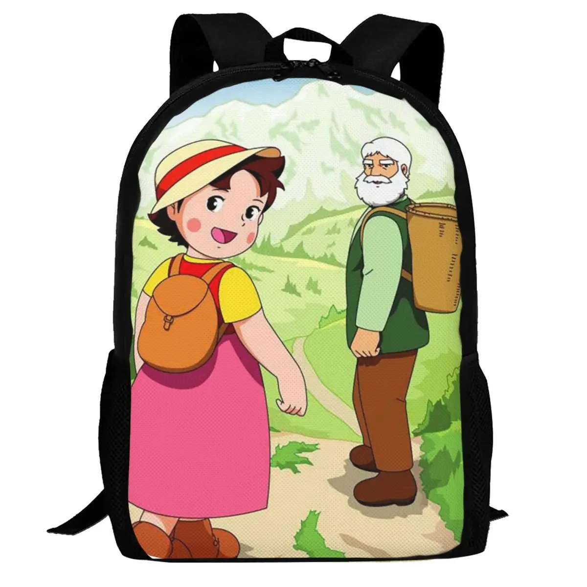 Anime Heidi Girl Of The Alps Peter Grandpa Backpack Daypack Large Capacity BookBag School Bag Shoulder Bags for Men Women