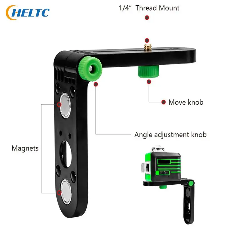 Mini Laser Level Wall Bracket Adjustable 360° For 1/4\