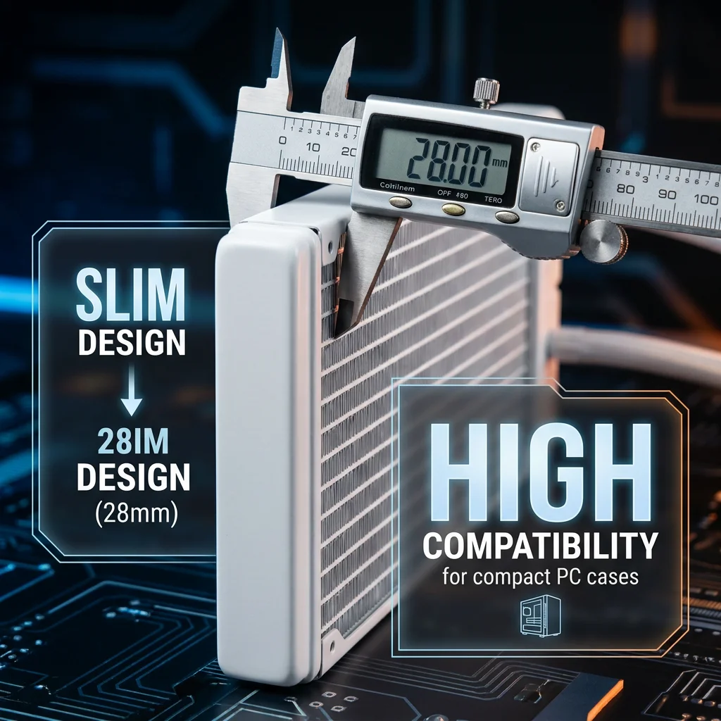 OCOCOO PC Case White Full Copper Water Cooling Radiator 240mm/ 360mm G1/4 Thread 28mm Thick Fans High-Efficiency Liquid Loop