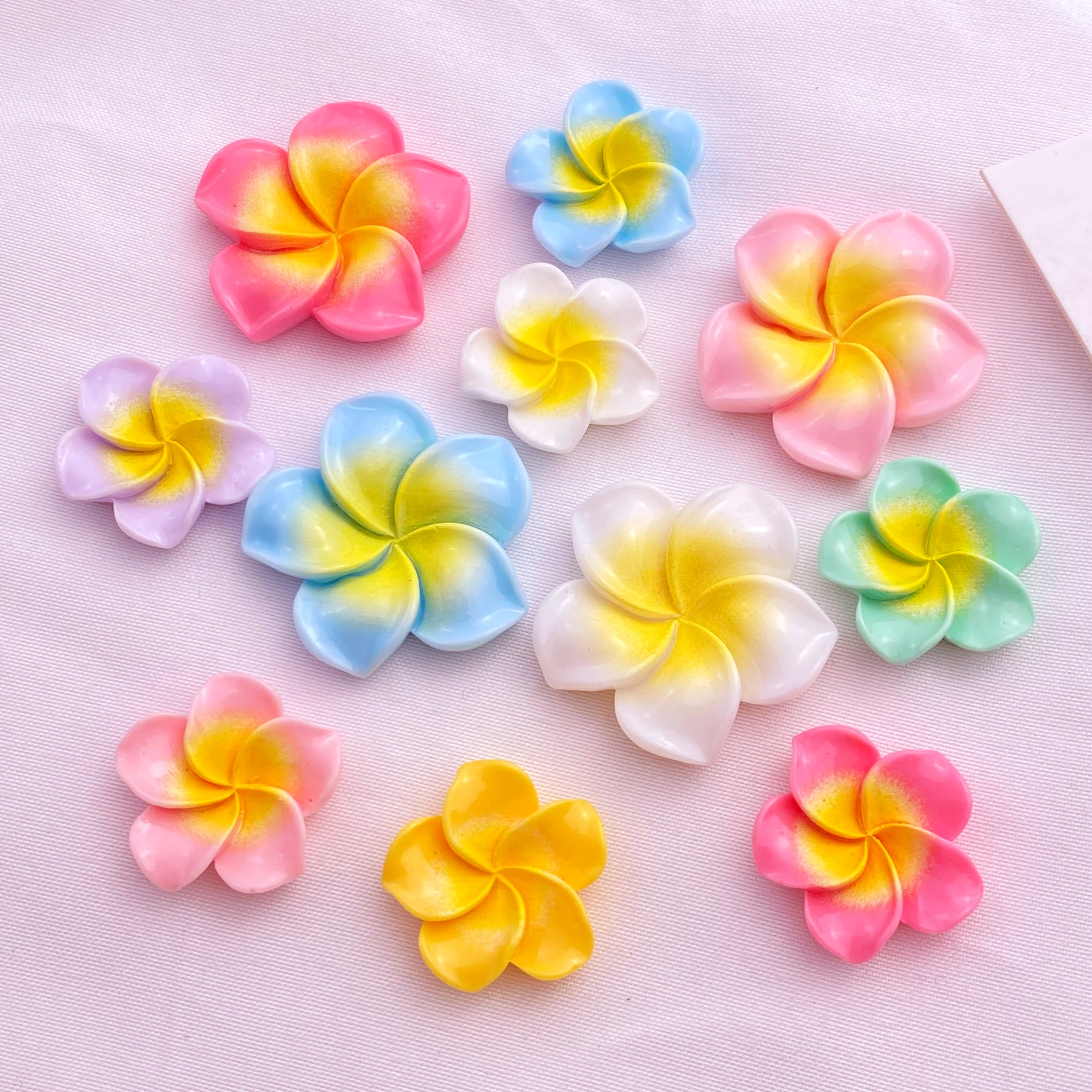 10Pcs New Cute Resin Mini Flower Series Flat Back Parts Embellishments For Hair Bows Accessories