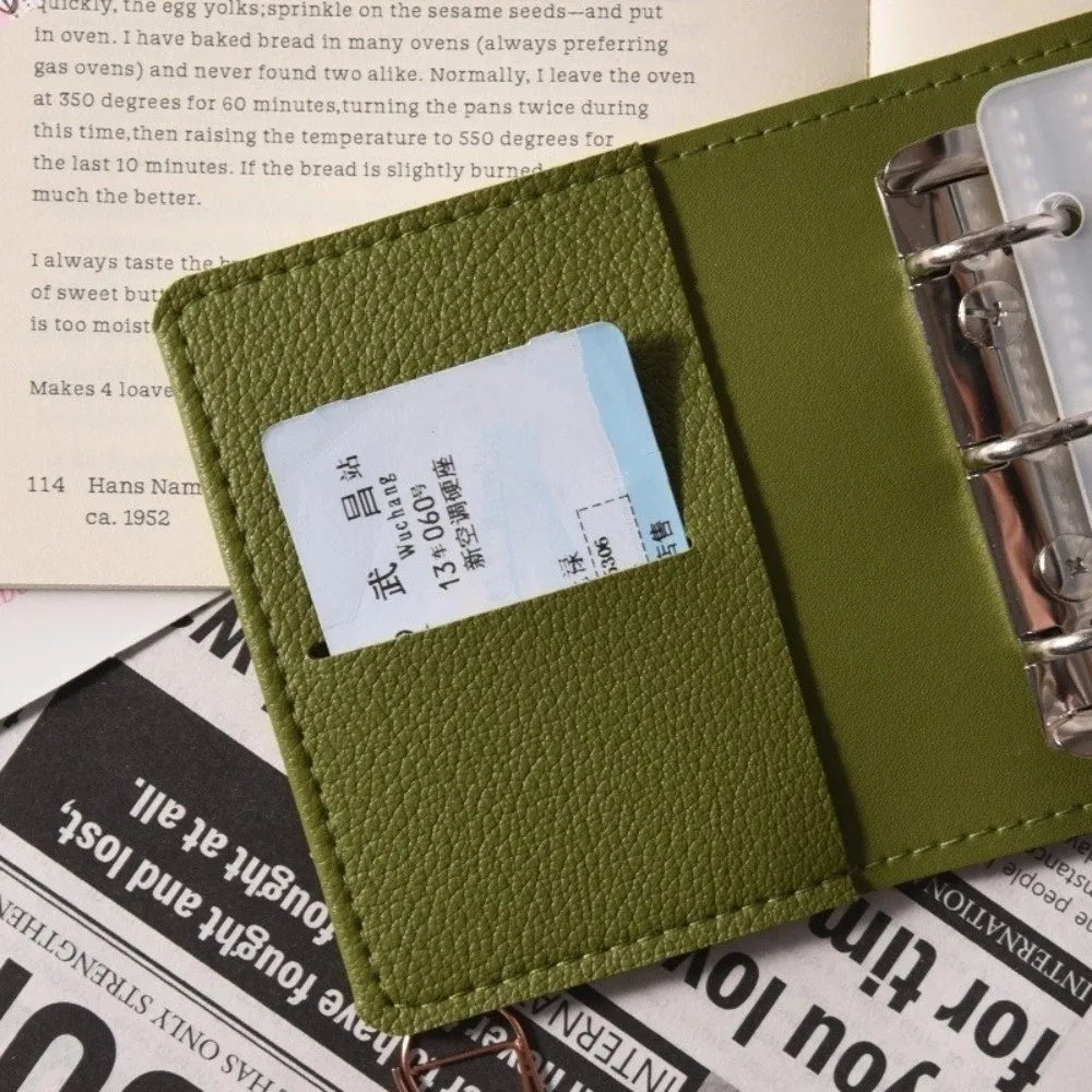 Hochwertiges Kunstleder Mini-Fotoalbum 25 Seiten mit 3-Ring Fotokartenordner Fotodisplay-Kartensammlung 3-Zoll Fotobuch