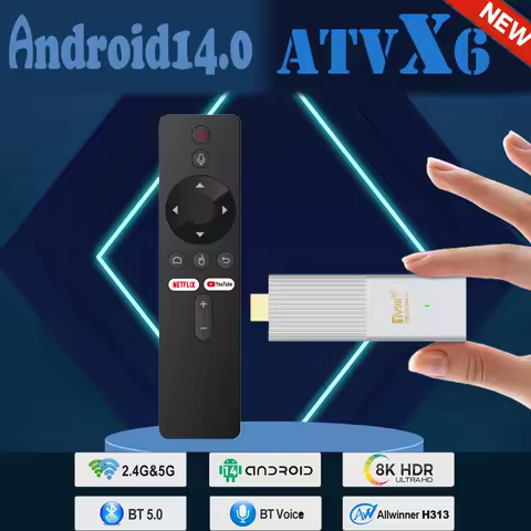ATV X6 Android TV 14.0 8K HDR Supported Bluetooth 5.0 Voice Remote 4K Ultra HD Smart Streaming 2025 Media Player 2025 TV BOX