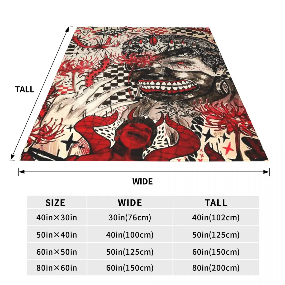 Anime Tokyo Ghoul Kaneki Ken Blanket Fleece Sofa Throw Blanket Multi-function for Home Bedroom Office Throws Bedspread Quilt