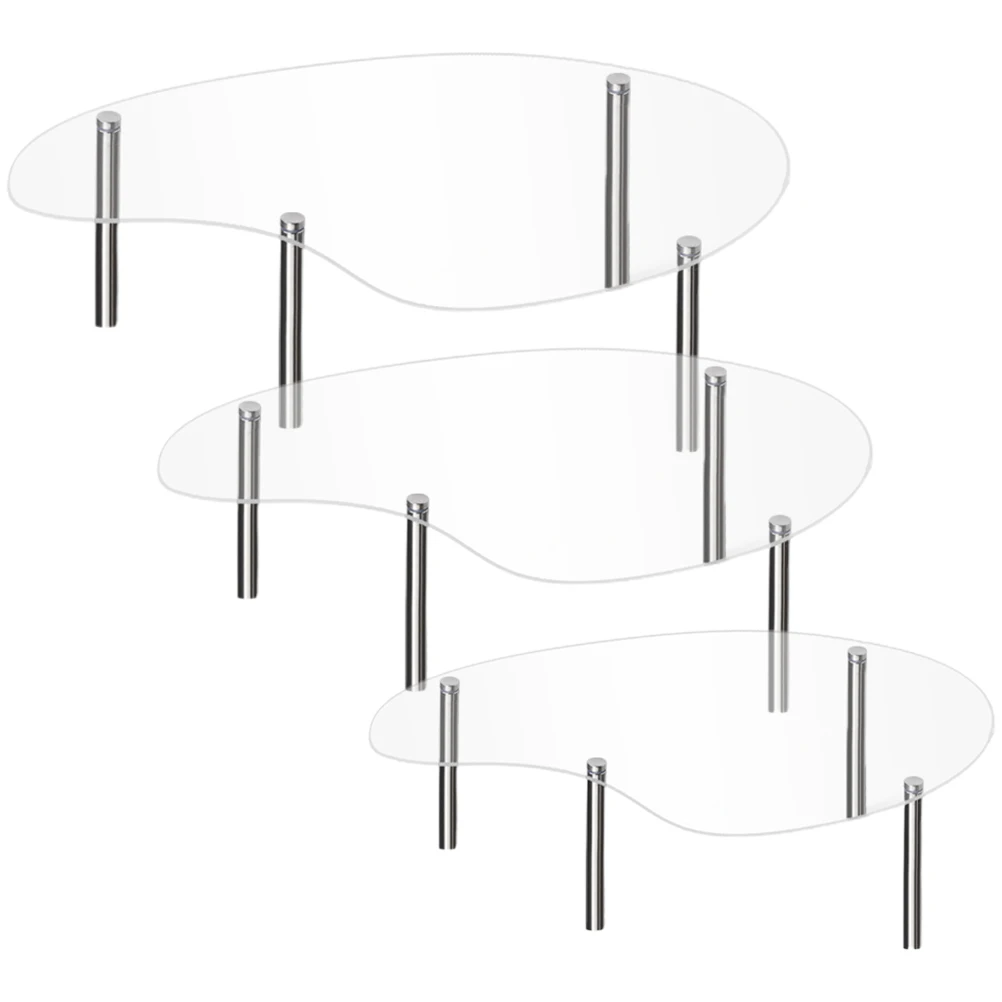 

3pcs Acrylic Cake Display Stand Clear Cupcake Holder Transparent Dessert Stand For Party Birthday Wedding Use Stackable Space