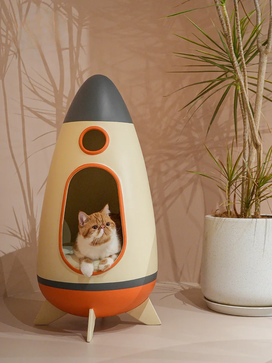 Original Cat House - Rocket Series Large Indoor Cat Hiding House Environmentally Friendly PETG Material Pet Furniture