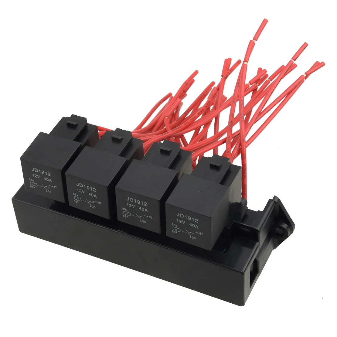 12V Automotive Car Boat 15-way Fuse Control Box Block Holder Relay Socket Wiring Harness Assembly 40A 1.8W