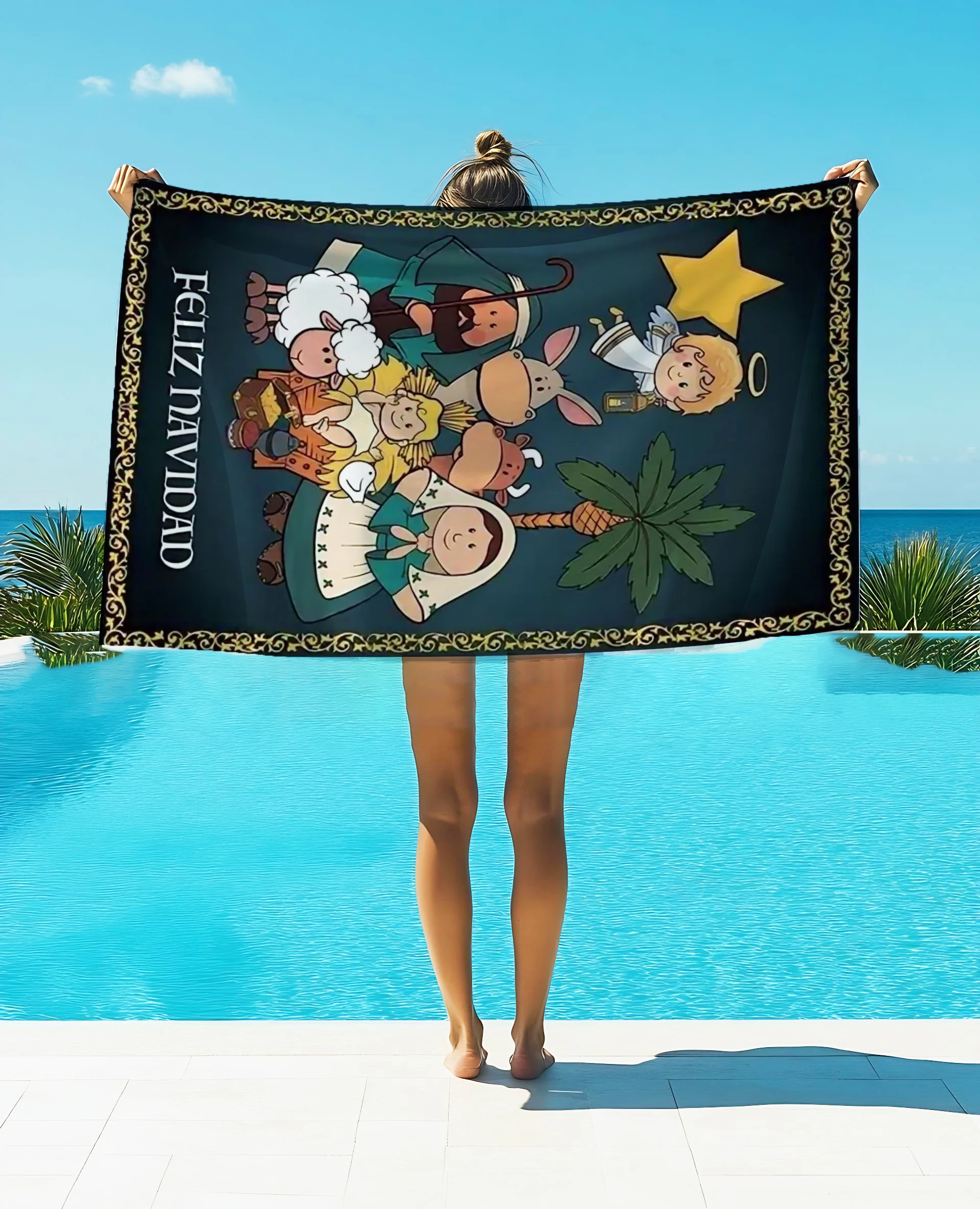 Nativity Birth Of Jesus Christ  Soft Printed Towel Flannel Quick-drying Double-sided Velvet Absorbent Towel Bath Wash Face Towel