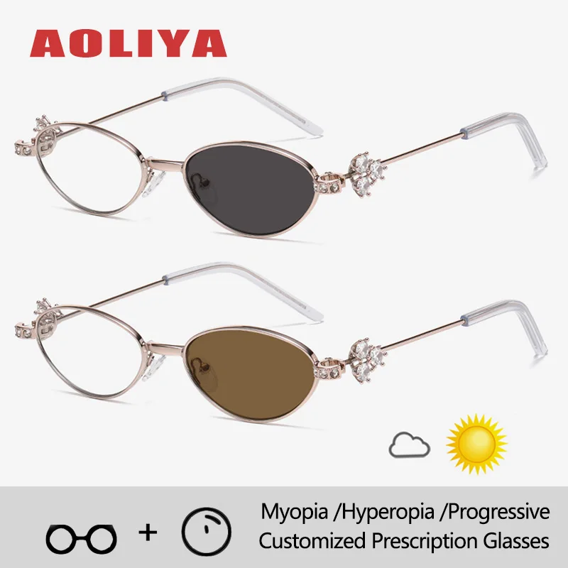 

AOLIYA Woman Fashion Luxury Photochromic Glasses Optical Prescription Eyeglasses Myopia Hyperopia Progressive ADD