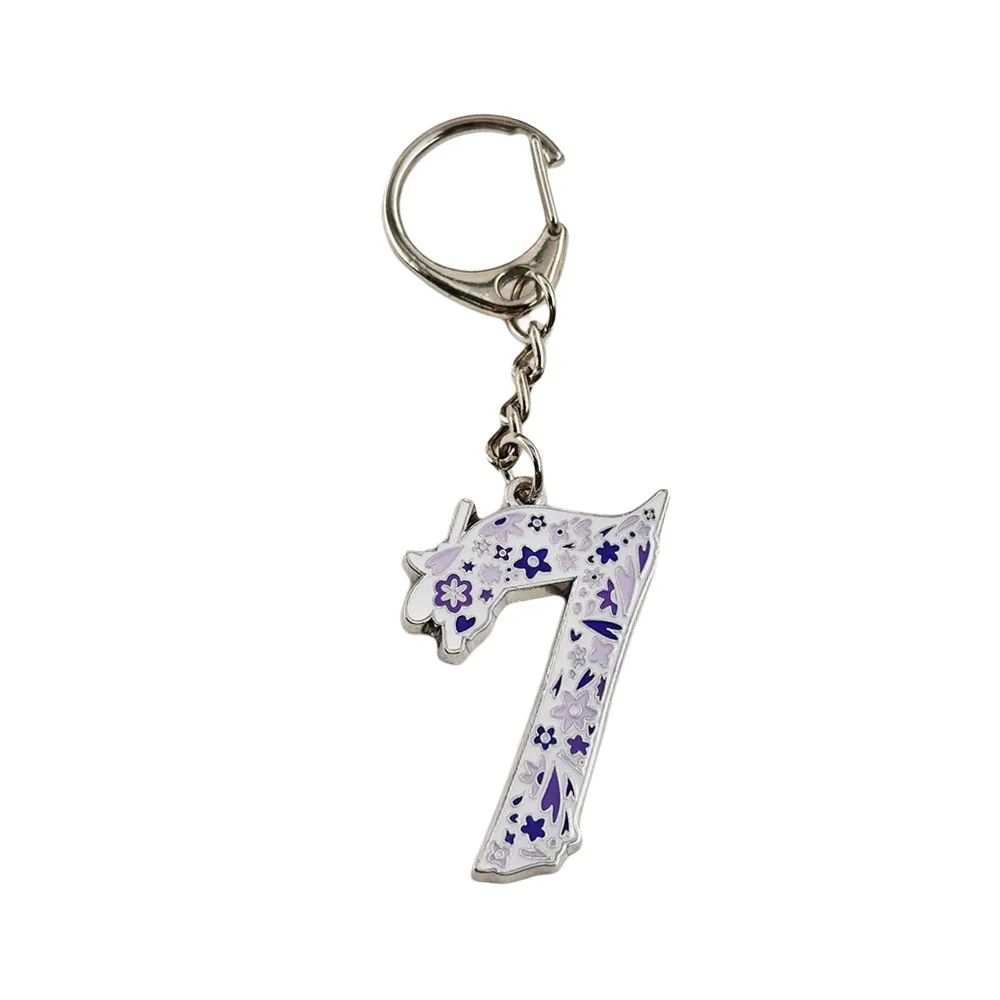 Kpop ARMY 52 Hertz Lonely Whale Enamel Pin Purple Starry Sky Whale Brooch Number 7 Keychain Set Cute Animal Badge Lapel Pins Jew - view 5
