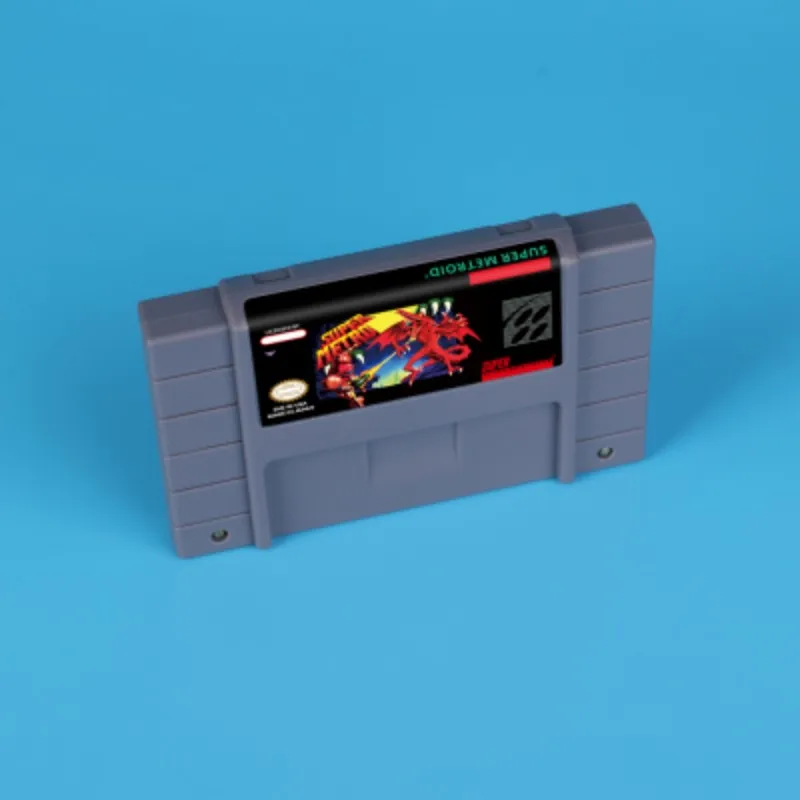 for Super Metroided (Battery Save) 16bit game card for USA NTSC version SNES video game console