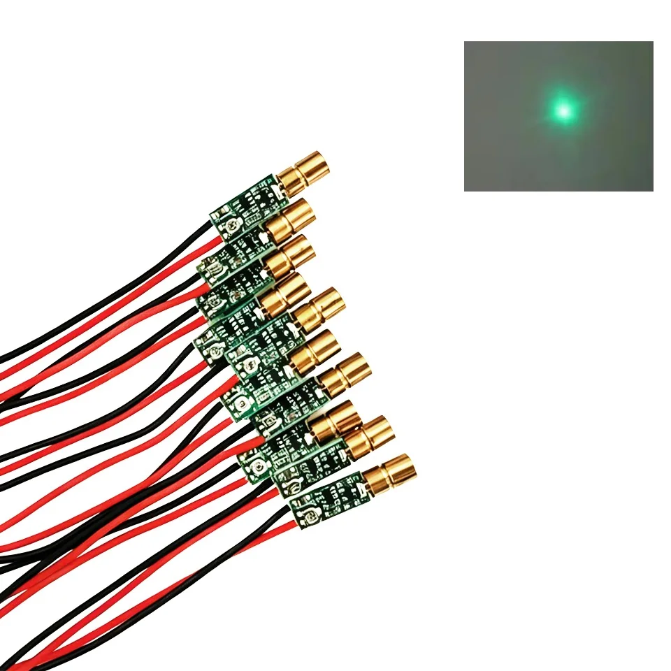 Lots Mini 520nm 5mW Green Dot Aiming Positioning Laser Module Brass Housing