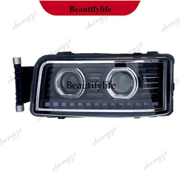 F182Suitable for tx dump truck headlight assembly, mixer truck led dual lens headlight