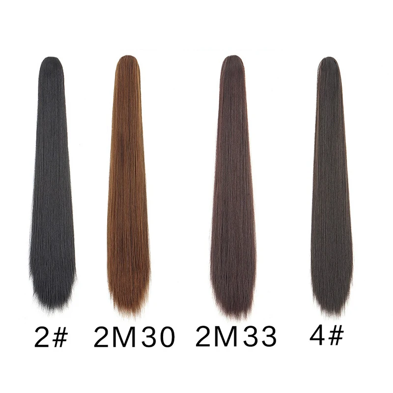 Synthetic Long Straight Claw Clip On Ponytail Hair Extensions 20 Inch Heat Resistant Pony Tail Hair Piece For Women Daily Party
