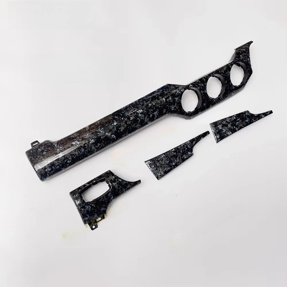 CCExcellent Forged Carbon Fiber Interior Trim Dashboard Cover 3 Holes Dash Kits for Ford Mustang 2015-2023 Direct Replacement