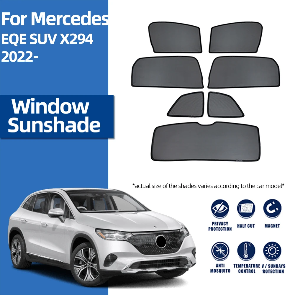 

For Mercedes Benz EQE SUV X294 2022 2023 2024 Magnetic Car Sunshade Front Windshield Curtain Rear Side Baby Window Sun Shade