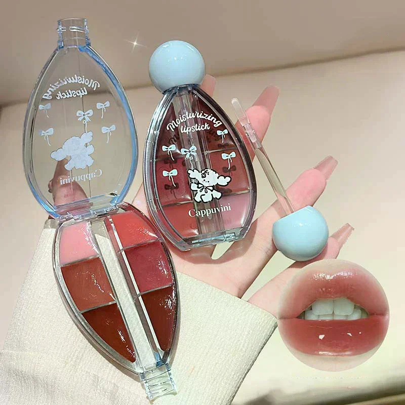 Cappuvini Zes kleuren waterlicht lipgloss Hydraterend Gemakkelijk te kleuren Lipglazuur Make-up Lippenstift Blijvend make-upeffect