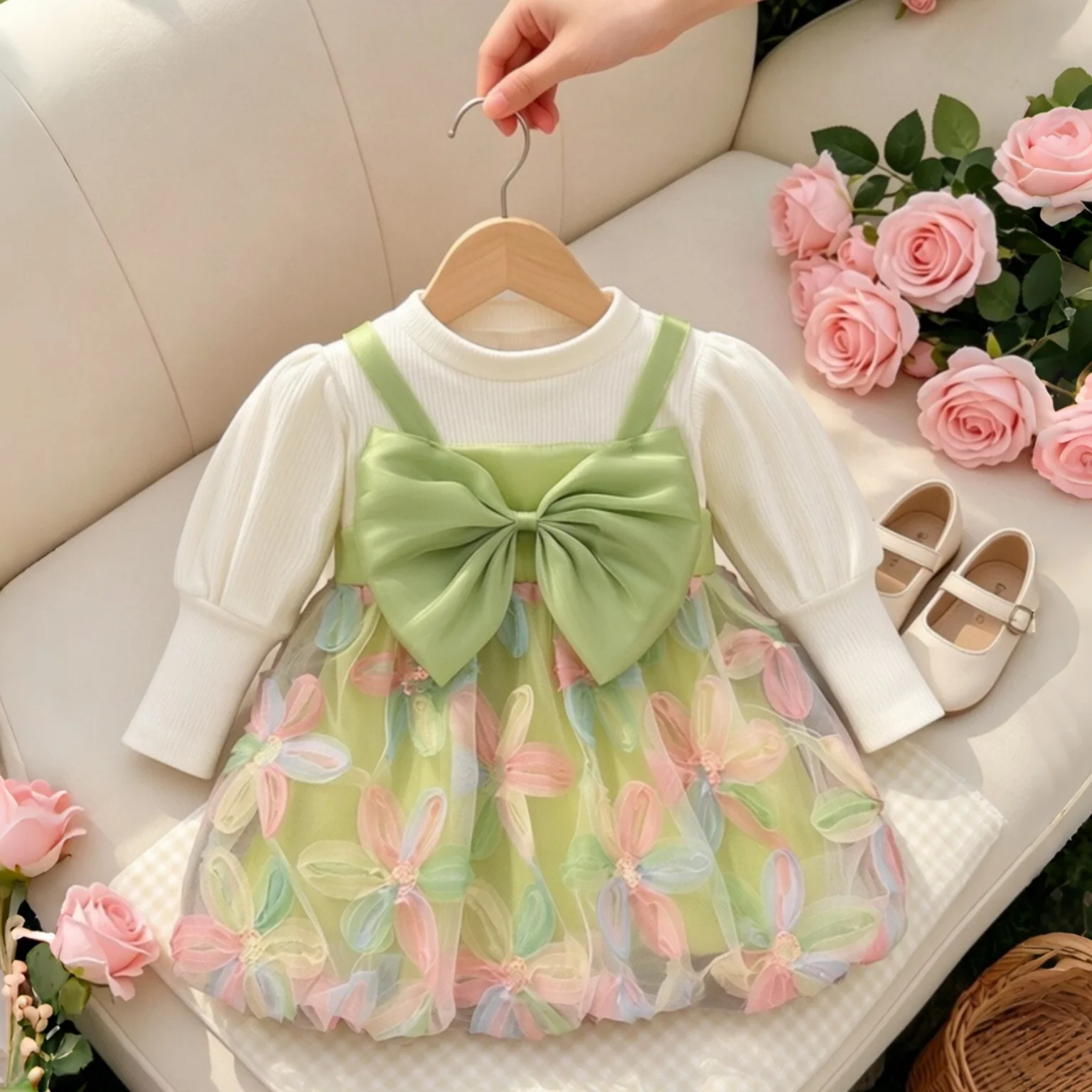 Baby Girl Dress Autumn And Winter New Long Sleeve Sweet Princess Style Cute Girl Birthday Party Dress Children's Clothing