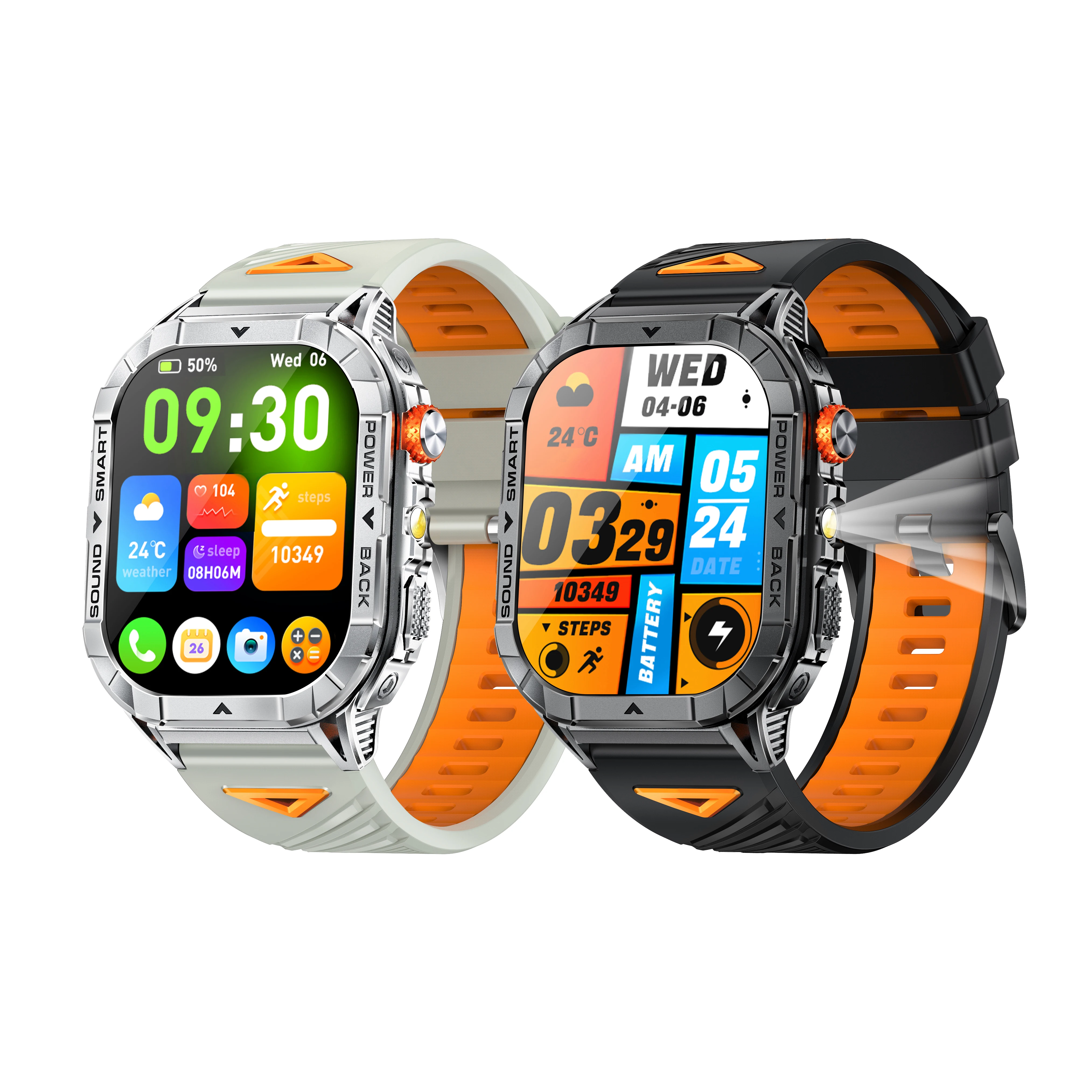 

New Flashlight Sports Smart Watch K70A Heart Rate Monitor Health Tracking Outdoor Sports Fitness Reloj Intelligente Smartwatch