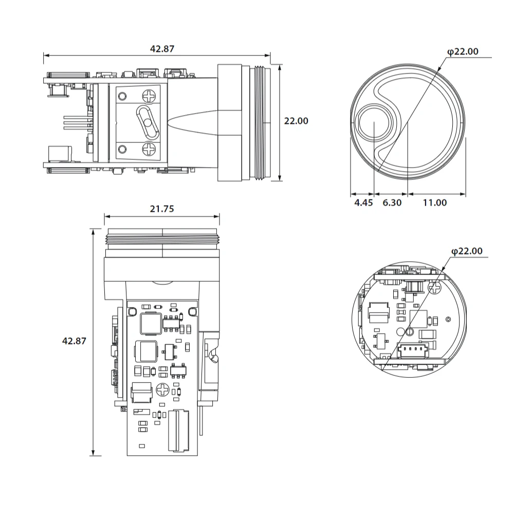 TC22 1000m Micro Sensor de tempo de vôo para drone Arduino Laser Rangefinder Sensor Módulo LRF para visão de arma