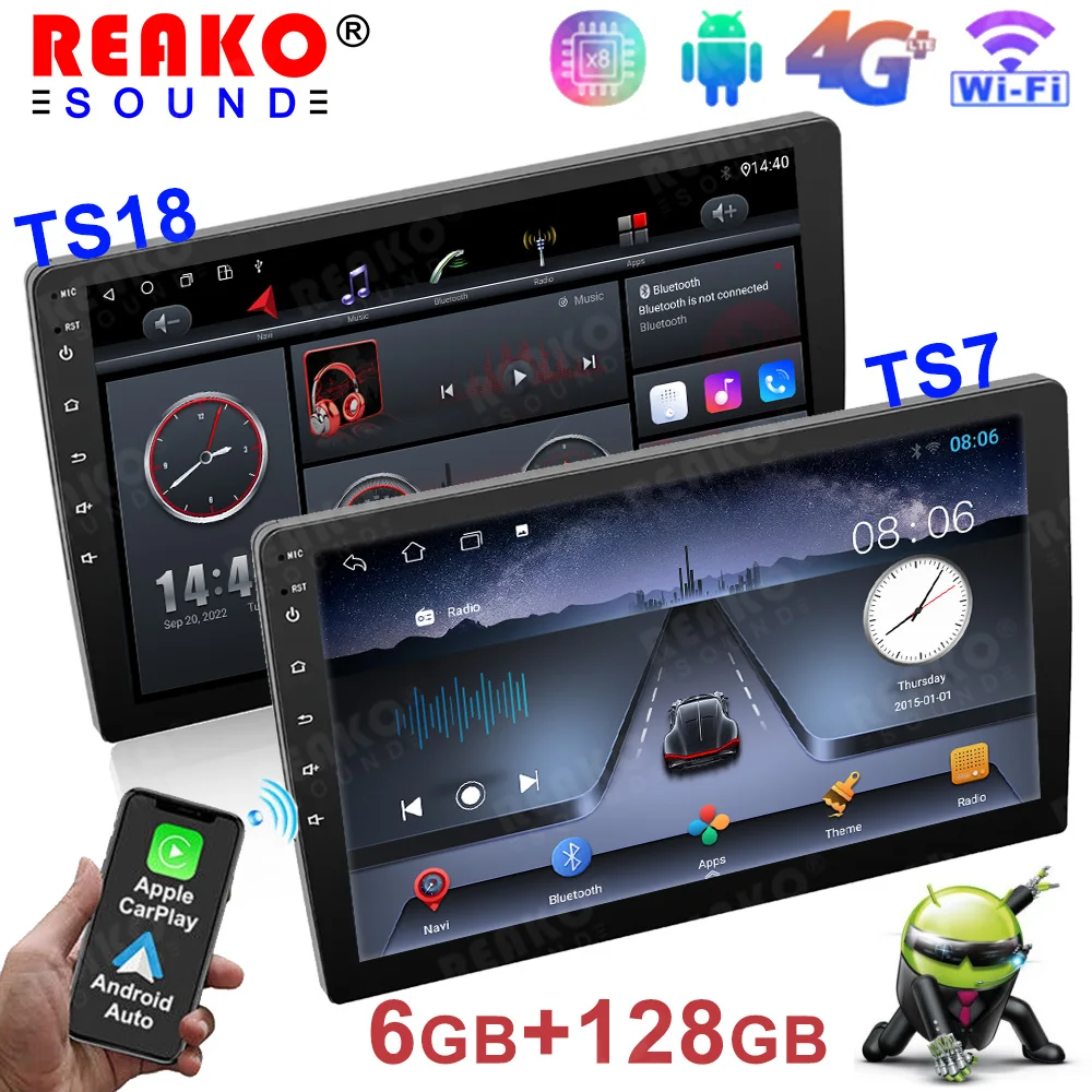 

REAKOSOUND 8-core 6+128G Android 12 TS18 Car Radio Stereo 9 inch IPS Touch Screen High Definition with Carplay Multimedia Player