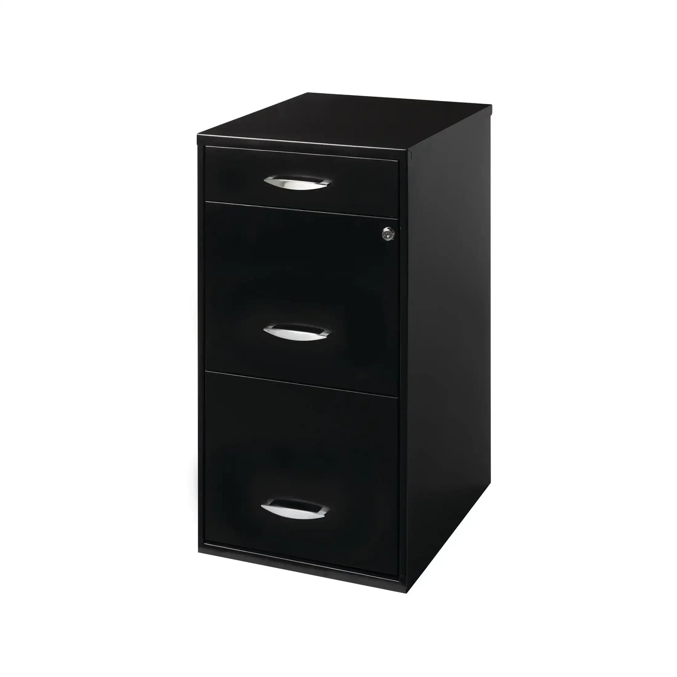 

3 Drawer Letter Width Vertical File Cabinet with Pencil Drawer, Black