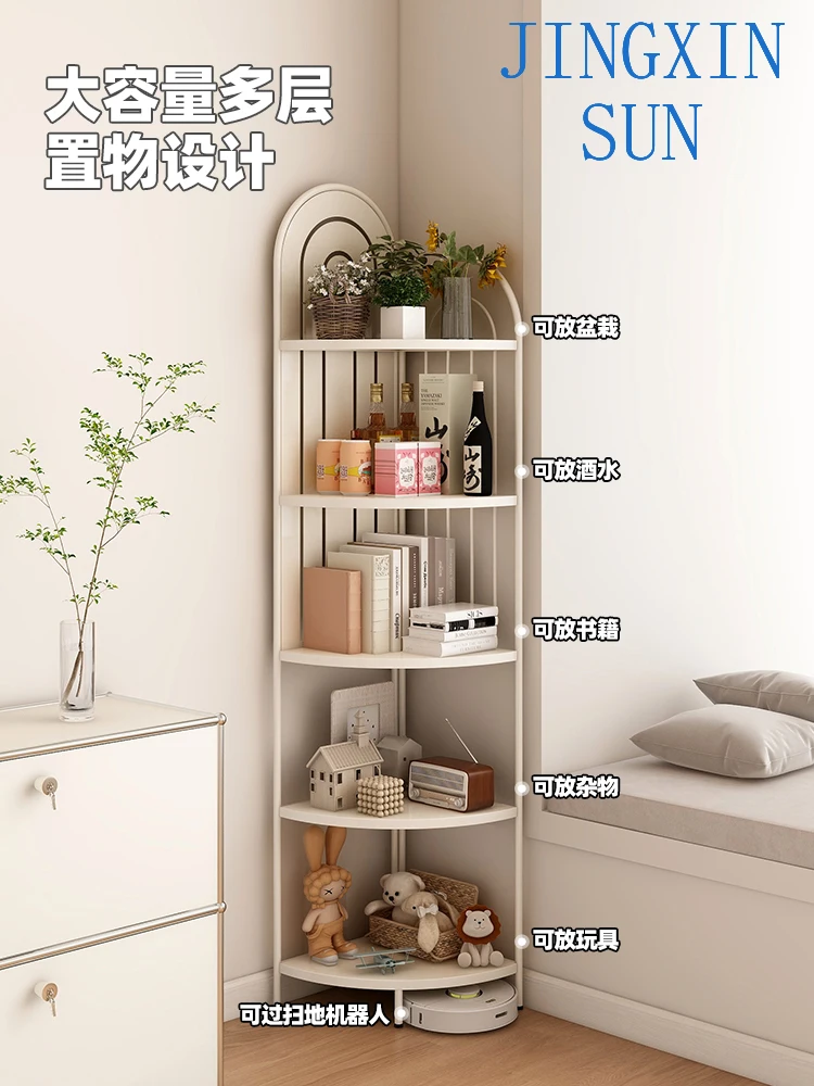 Triangular Shelf Corner Floor-to-ceiling Home Corner Bookshelf Wall Floor-to-ceiling Locker Storage Rack Multi-layer Wall Side