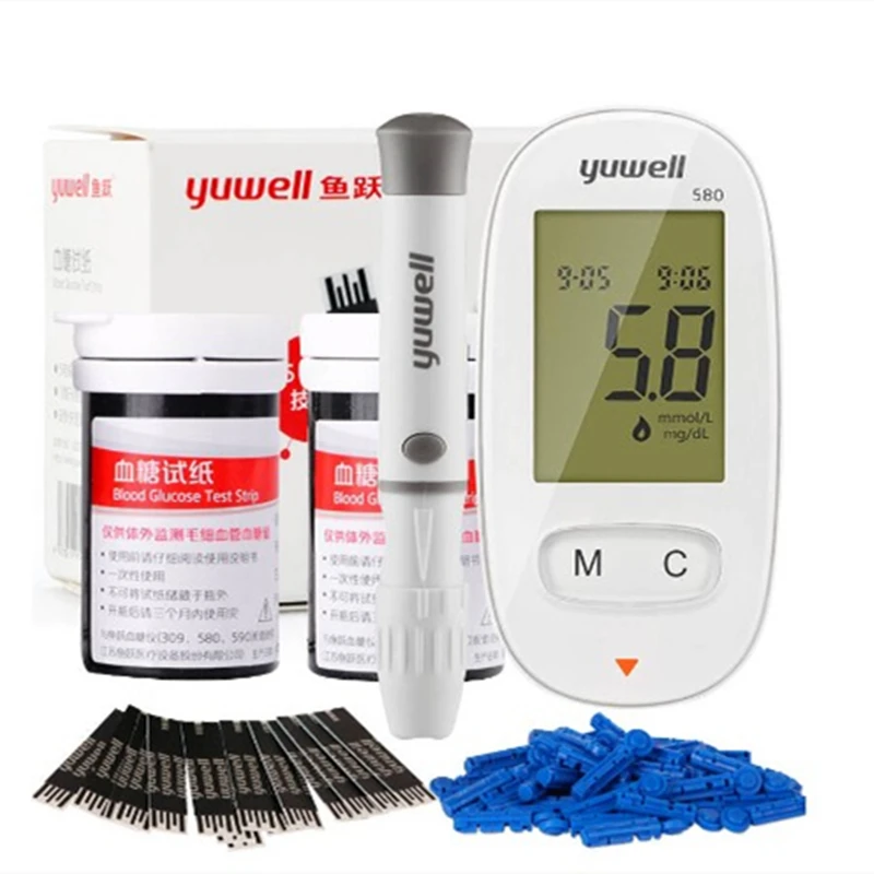 YUWELL 590 Blood glucose meter diabetes glucometer50 test strips glucose meter diabetes accessories blood sugar monitor