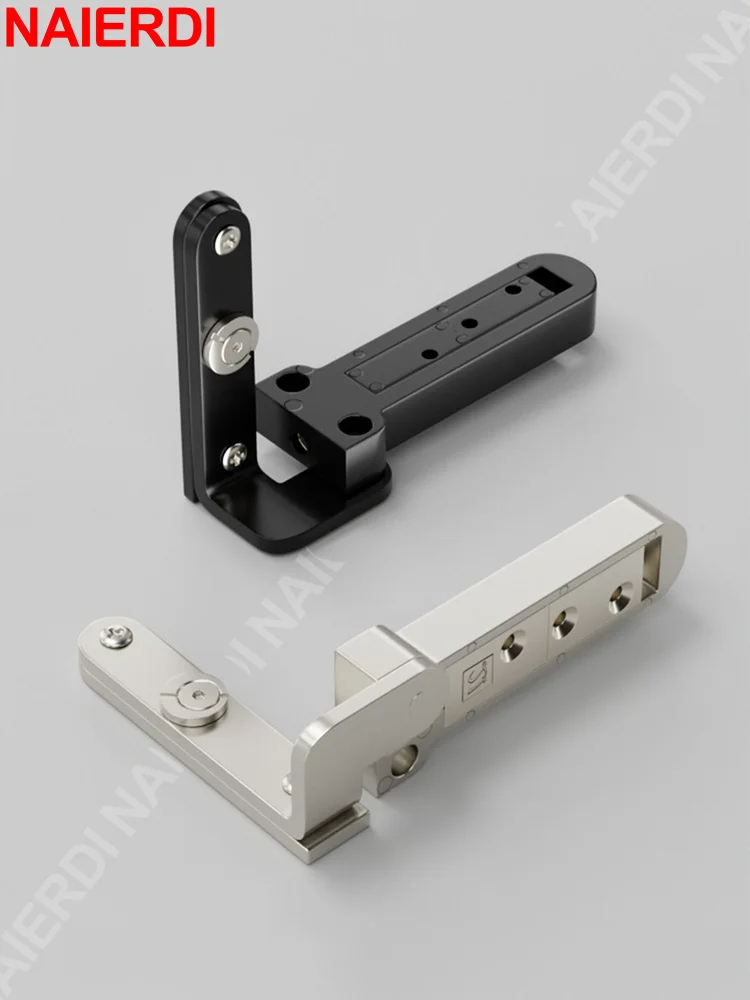 NAIERDI 2 Pieces Hidden Hinges for Doors 3D Adjustable Swivel Invisible World Hinge Zinc Alloy Door Hinge Furniture Hardware