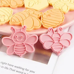 8 sztuk/zestaw pszczoła kształt foremka do ciasteczek foremka do wykrawania ciasteczek 3D Cartoon presable foremka do ciasteczek stempel do ciastek DIY kremówka Sugarcraft pieczenia narzędzia