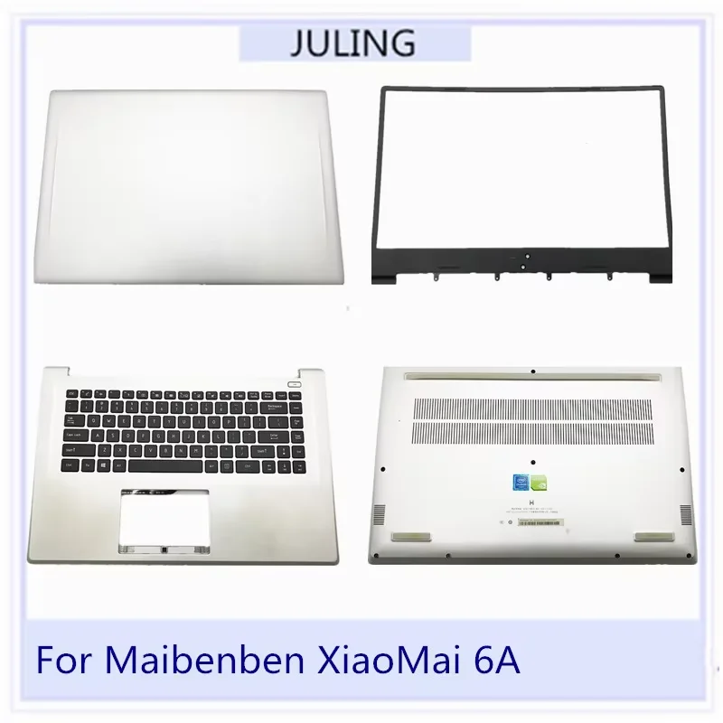 For Maibenben Xiao Mai 6A 6C 6Pro Laptop Top Back Cover LCD Front Bezel Plamrest with US Keyboard Lower Housing Bottom Case