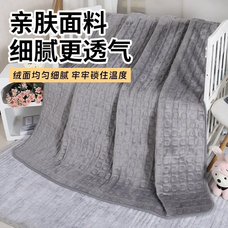 Double Sided Flannel Electric Blanket with Temperature Control Heated Throw for Home Bedroom Student Dormitory Warm Soft Cozy